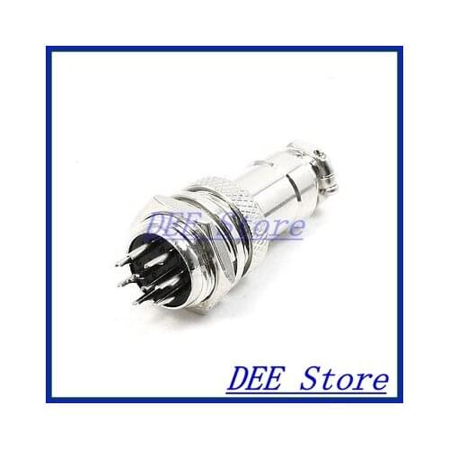 Panel Mounting 16mm Dia Thread 9Pin Metal Aviation Connector Plug