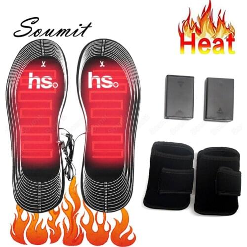 Washable Electric Heated Insoles for Feet Warming Winter Outdoor Battery Heating Thermal Shoe Pads Unisex Carbon Fiber Shoe Sole