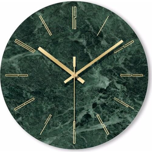 1PC Marble Wall Clock Simple Decorative Creative Nordic Modern Marble Clock Wall Clock for Living Room Kitchen Office Bedroom