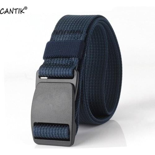 CANTIK New Brand Good Quality All-match Nylon Belt Slide POM Hard Plastic Buckle Models Casual Accessories 3.8cm Width CBCA073