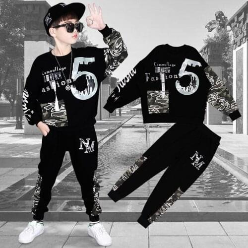 Autumn Children Clothing Set for Boys Camouflage Patchwork Sports Suits Fashion Long Sleeve Kids Clothes Tracksuit Boy Costume