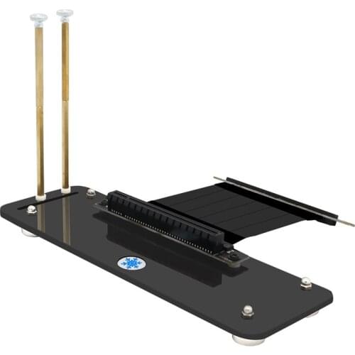 PCI Express 3.0 16X Graphics Card Stand Base Magnetic Holder Bracket for DIY ATX Case with PCI-E Extension Cable for Fun Cooling