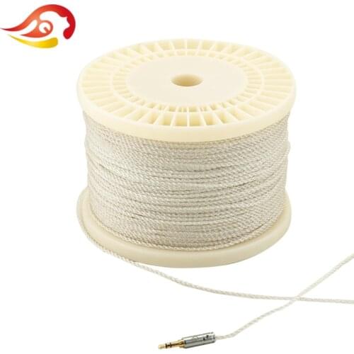 QYFANG Flexible 1.2m 4 Core Earphone Upgrade Cable 4 Drives Headphone Detachable Cord Soft PVC Wire Silver Plated Copper Line