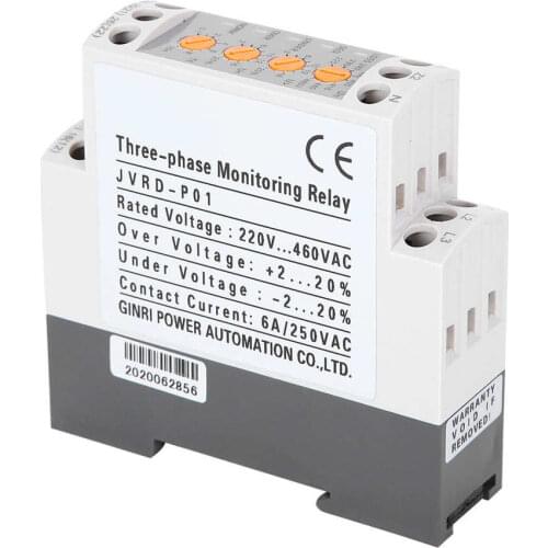 3 Phase Voltage Relay Multifunction Overvoltage and Undervoltage Monitoring Protector with LED Indicator
