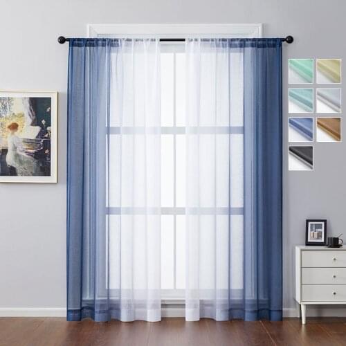 Elka Gradient Color Curtains for Living Room Bedroom Kitchen Tulle Curtains Window Treatments Drapes Voile Sheer Tulles