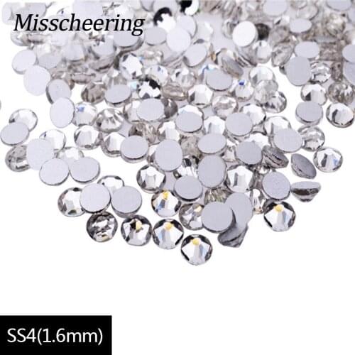 SS4 Nail Art Rhinestones 1440pcs/lot Clear Flat Back Glitter 3D Nails Phones Accessory Crystal Nail Stones Manicure Decoration