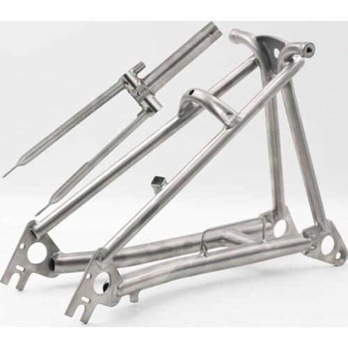 Titanium Fork for Brompton bike -1&1/8"-Threaded+Rear Triangle fit Brompton bike