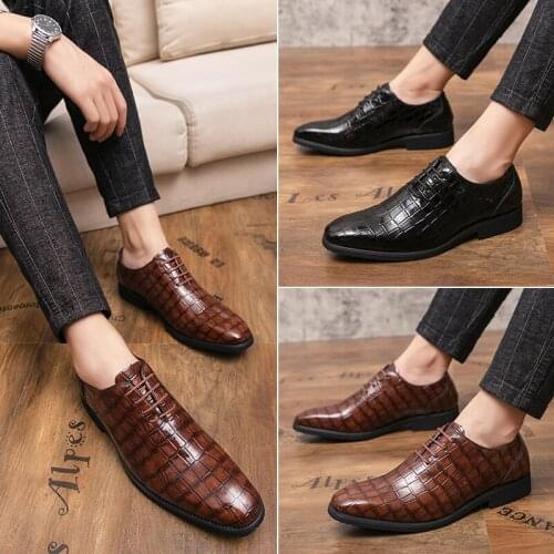 Newvintage fashion mens shoes formal dress casual leather shoes luxury leather shoes mens casual office business wedding 38-48
