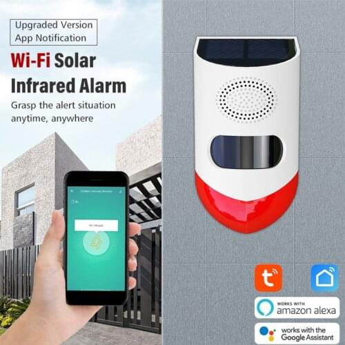 Tuya Smart Wireless WiFi Solar Infrared Alarm Detector Motion Sensor Waterproof Detector For Outdoor Use In Family Garden