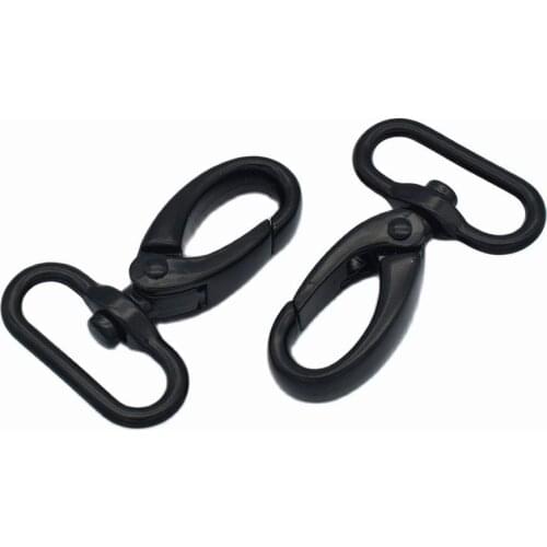 32mm Inner Heavy Black Swivel Clasp Lobster Clasp Claw Push Gate Trigger Clasps Swivel Snap Hooks For key backpack handbag 2pcs