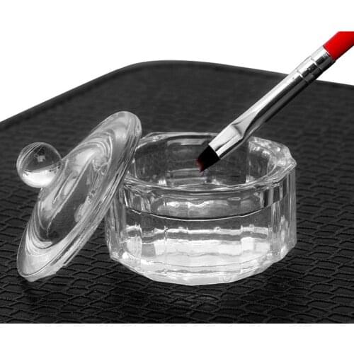 High Quality Clear Crystal Glass Cup 1Pc for Acrylic Nail Art Multi Sizes Bowl Acrylic Powder Liquid Nail Holder Transparent Cup