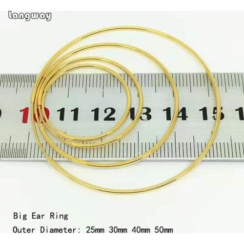 Simple Golden/Gold color Large Hoop Earrings For Women 925 Sterling Silver Round Circle Big Earrings Hoops Ear Hoop Jewelry
