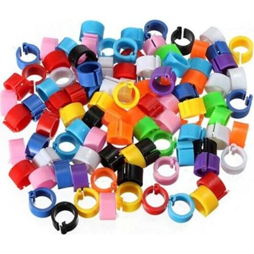 100 Pcs Bird Duck Hen Chicken Parrot Pigeon Leg Band Clips Poultry Rings