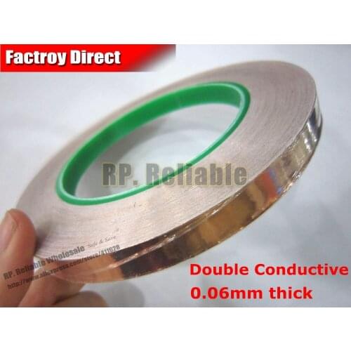 12mm*30M*0.06mm Thick), Double Sided Conductive, Single Adhesive, Electromagnetic Shielding Copper Foil Tape