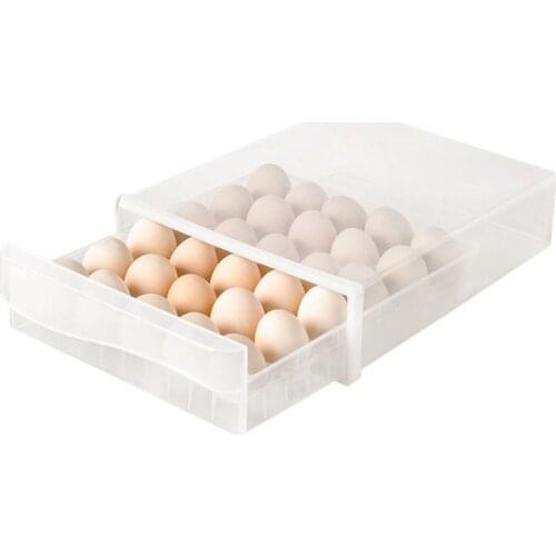 30 Grid Egg Holder for Refrigerator, Fresh Egg Storage Box for Fridge, Drawer Type Egg Container Case