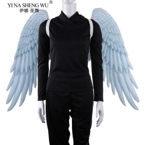 3D Angel Devil Wings Non-Woven Halloween Fabric Theme Party Cosplay Wings for Children Adult Big Large Black Wings Devil Costume