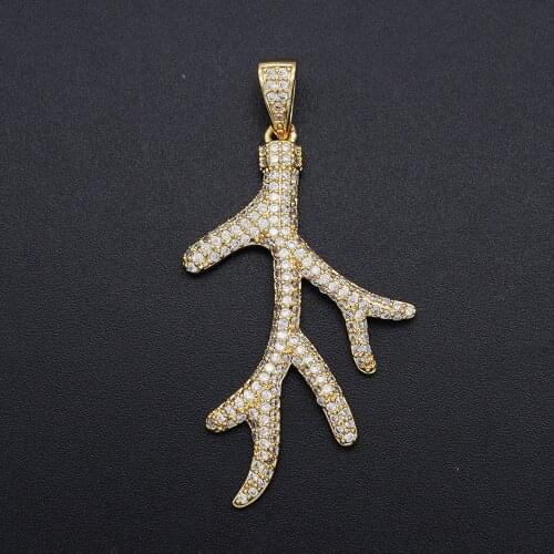 49x25mm 100% CZ Zircon DIY Jewelry Coral Sea Charm Pendant Wholesale Fashion Jewellery Pendants Top Quality