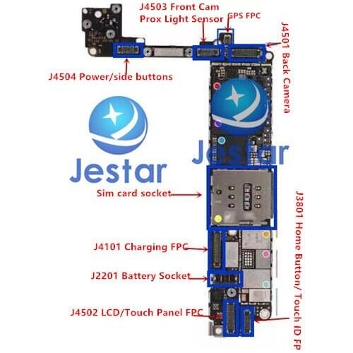 5pcs /lot J4504 J4501 J4503 J3801 J4502 J2201 J4101 TUNFX_RF J_SIM_RF FPC connectors for iphone 7 4.7 on board