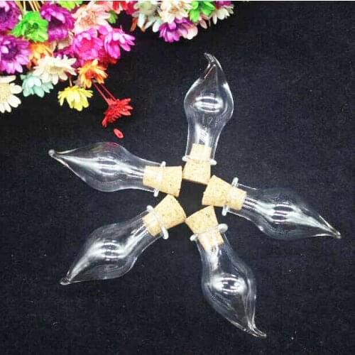 50sets/lot mini pepper fang teeth wishing Glass Bottle Vial Cork Stopper Jar with Corked Container Mini DIY Empty Pot