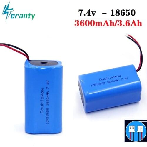7.4V 18650 Lithium battery For RC Toys 3600mAh 3.6Ah 7.4v Rechargeable Battery Pack For speaker Lighting protection With XH2.54