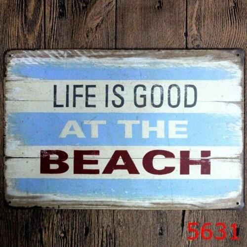 8x12 Inch Life Is Good At Beach Bar Pub Home Vintage Retro Poster Cafe Art Decor Metal Tin Sign