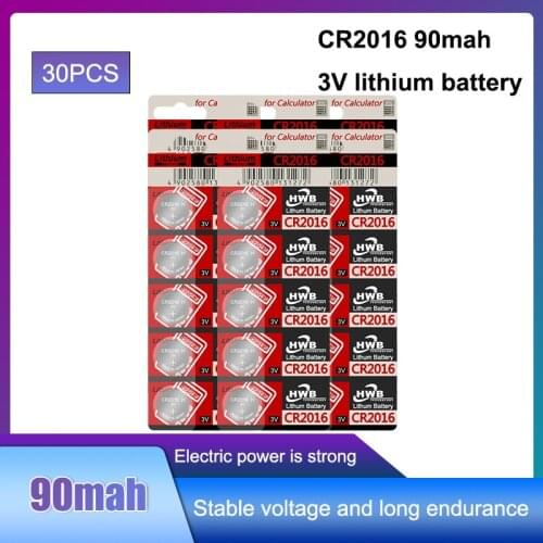30pc For maxell cr2016 BR2016 DL2016 LM2016 KCR2016 ECR2016 3v button battery cell battery car toy lithium battery Watch