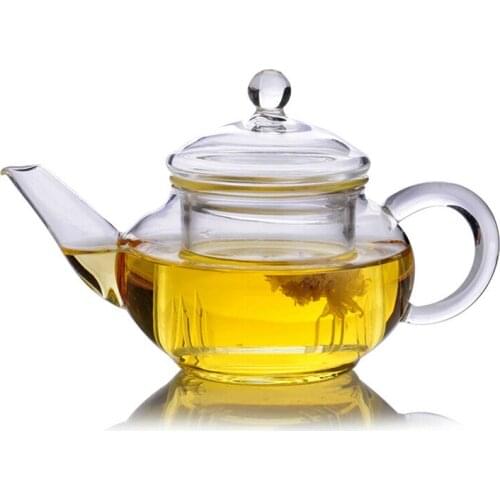 250ml simple filter teapot with filter glass teapot transparent glass kettle single layer heat