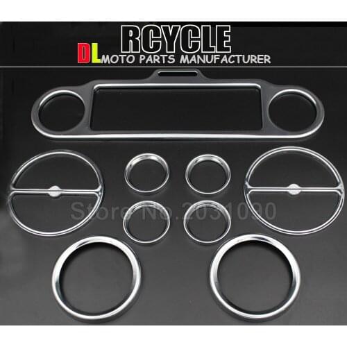 Scooter parts/ 9pcs Chrome Speedometer Gauges Bezels and Horn Cover For Harley Davidson Touring / free shipping
