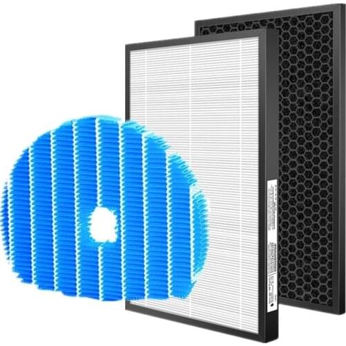 1 set (3pcs) air purifier filter HEPA activated carbon humidifier filter for Sharp KC-850E-R