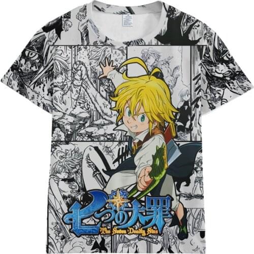 New Design Anime The Seven Deadly Sins Nanatsu No Taizai t-shirt hip hop 3D print streetwear Harajuku Shirts men Funny Tshirt