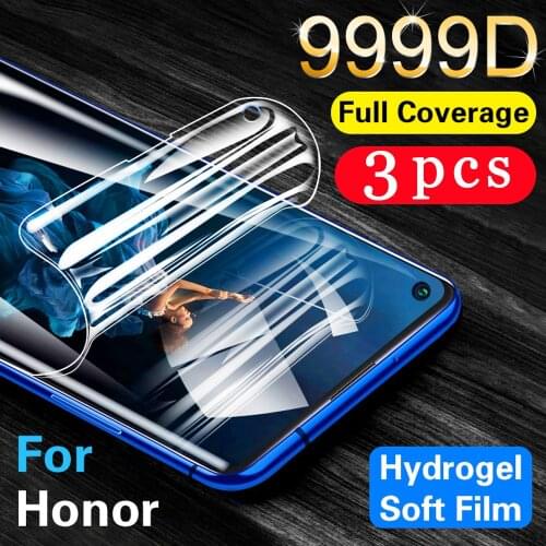 3Pcs soft full cover hydrogel film for huawei honor 20 lite 20i 20s v30 30s view 30 pro plus phone screen protector Not Glass