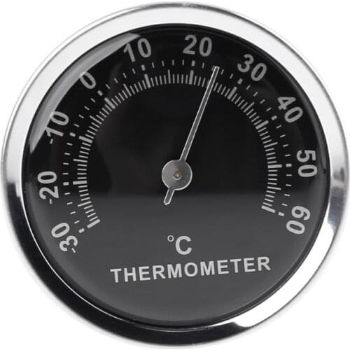 H7JB Mini Thermometer Mechanical No Battery Analog 58mm Car Temperature Gauge with Double-sided sticker