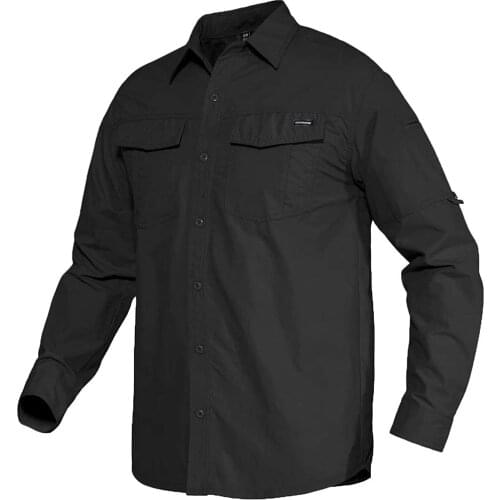 Mens Army Shirts Military Clothes Quick Drying Summer Cargo Work Fishing Hiking Shirt Long Sleeve Tactical Shirt Tops