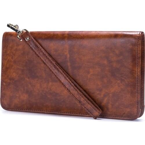 Men Wallet Genuine Leather Business Wallet Male Mens Gift Fashion Purse Card Holder Long Clutch Wallets Men Long Clutch