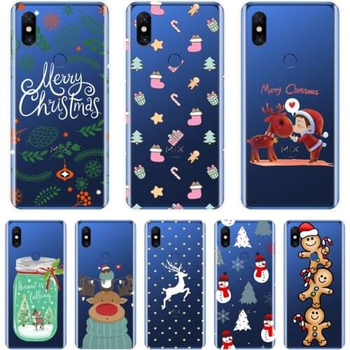 Soft Phone Case Silicone For Xiaomi Mi Mix 1 2 2S 3 Christmas Deer Tree Flower Cute Back Cover For Xiaomi Mi Max Note 1 2 3 Case