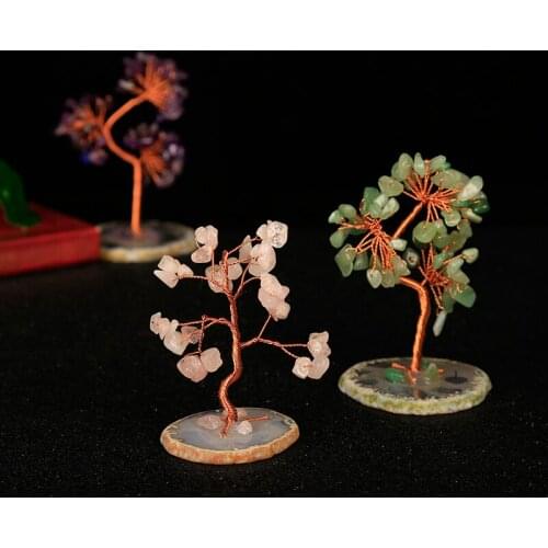 1PC natural crystal fluorite gravel tree copper wire winding household mineral Nordic shelf home decoration DIY gift
