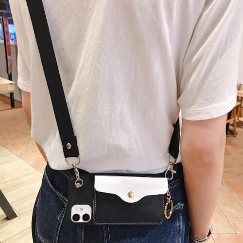 Novelty Flip Wallet Strap Phone Case For iPhone12 11 XSMAX 78PLUS SE2020 XR 6S Full Cover Skinny Shell Body Protection