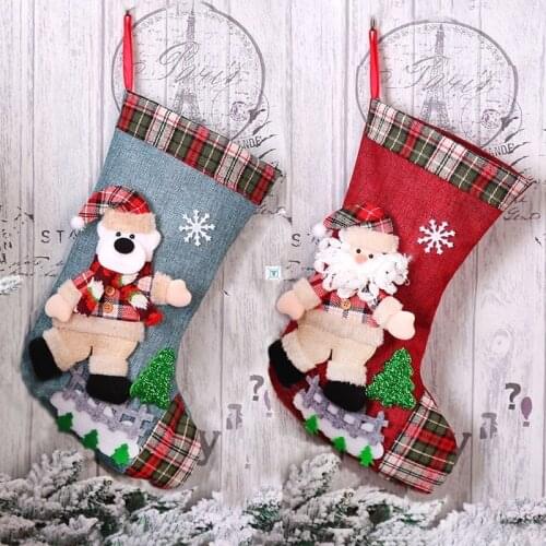 New Year Christmas Stocking Sack Xmas Gift Candy Bag Noel Home Decore Christmas Gift Home Decoration Decorations for Tree