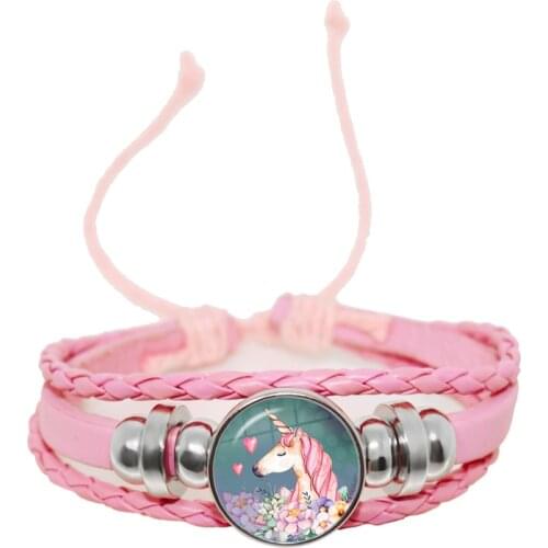 Unicorn Braided Kids Bracelet for Girl Women Friendship Bracelets Jewelry Multi-layer Charm Bracelet Fashion Jewelry