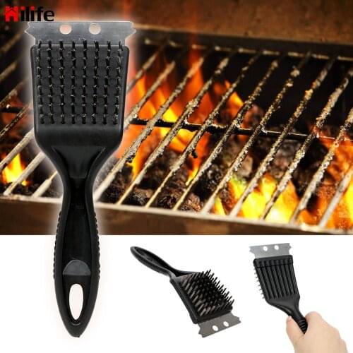 Wire Bristles Cleaning Brushes Outdoor Home BBQ Accessories Cooking Tools Barbecue Grill Brush BBQ Cleaning Tools Useful