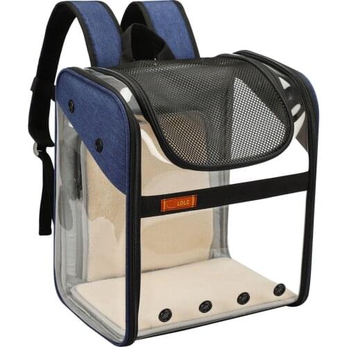 Pet Backpack Extendable Carrying Bag Transparent Mesh Breathable Backpack for Cats Dogs Carrier Backpack Pets Transport Bag