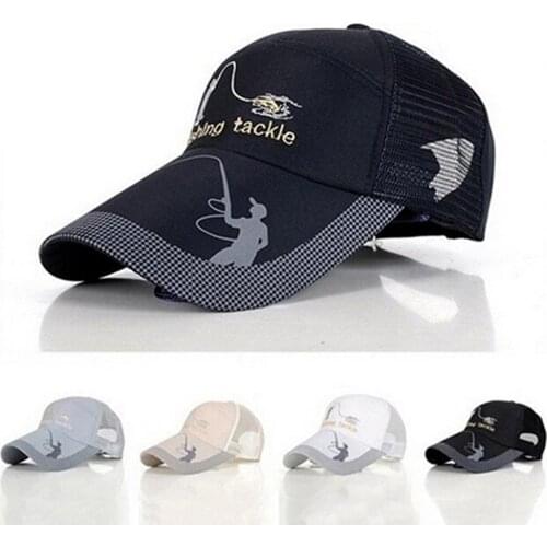 Fishing Hat Mens Outdoor Sun Protection Sunshade Fishing Hat Sports Quick-drying Hiking Riding Hat Baseball Net Cap