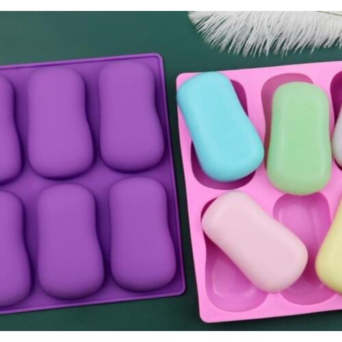 Handmade Soap Silicone Mold Six Oval Molds Silicone Cake Mold Classic 3D Diy Silicone Molds For Soap Cake Mold