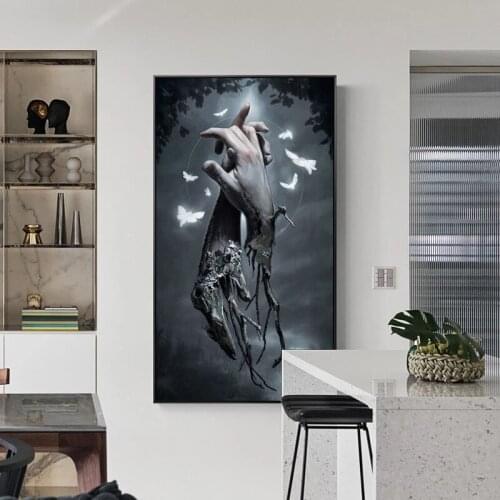 Nordic Mythological Scene Printed Posters With Withered Hands Wound Around Canvas Oil Painting Wall Art Living Room Home Decor