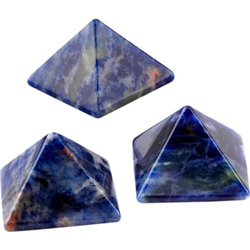 TUMBEELLUWA Sodalite Pyramid Healing Reiki Figurine Decoration Gem Stone
