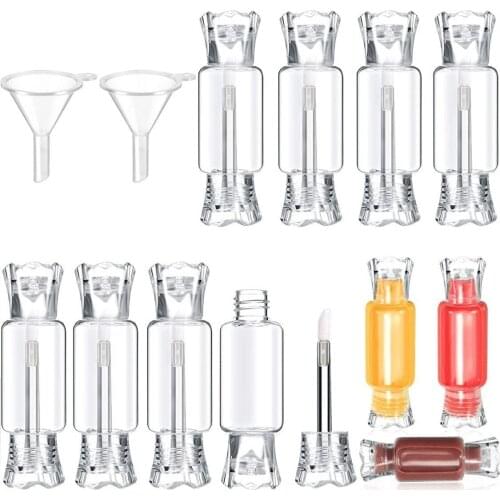 Candy Shape Lip Gloss Tubes Clear Red Lip Gloss Containers Empty Lip Balm Tube DIY Cosmetic Women Girl Make Up Refillable Bottle