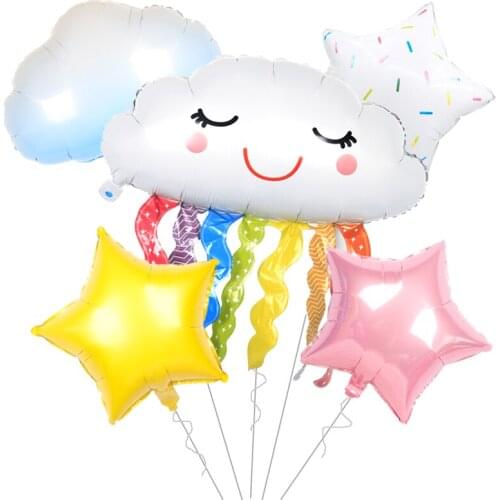 1set Smile Rainbow Cloud Foil Balloons Birthday Party Decorations Kids Helium Balls Candy Decorate Home Air Globos Wedding Toys