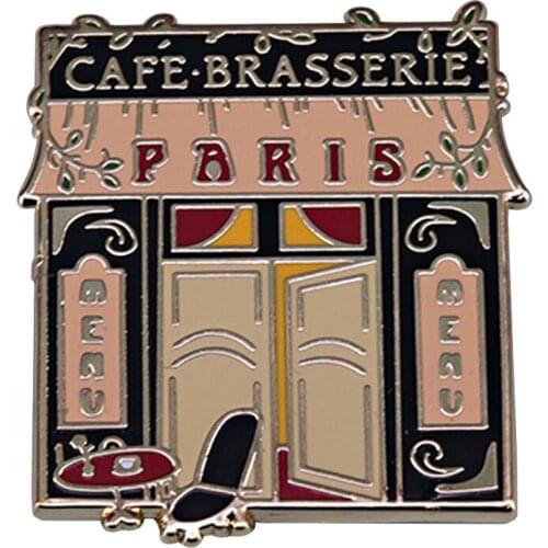 Funny Coffee Hard Enamel Pins House Shop Brooches Women Men Lapel Badges Backpack Collar Fashion Jewelry Gifts For Kids Friend