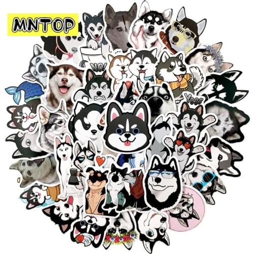 10/30/50Pcs/set Cartoon Animal Siberian Husky Dog Alaskan Malamute Stickers For DIY TOY Luggage Scrapbook Skateboard Snowboard