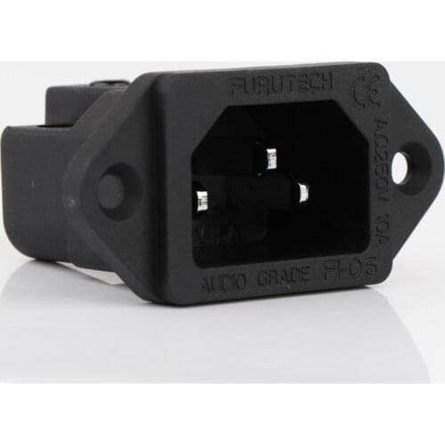 2pcs Hi-FI AC FI-06(R) IEC Inlet Socket pure copper Rhodium Plated HIFI AC Power Chassis